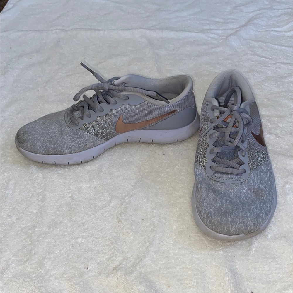 Nike Gray and Bronze Athletic Shoes